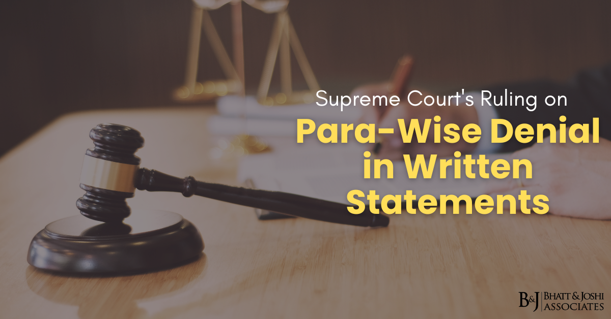 Supreme Court's Ruling on Para-Wise Denial in Written Statement